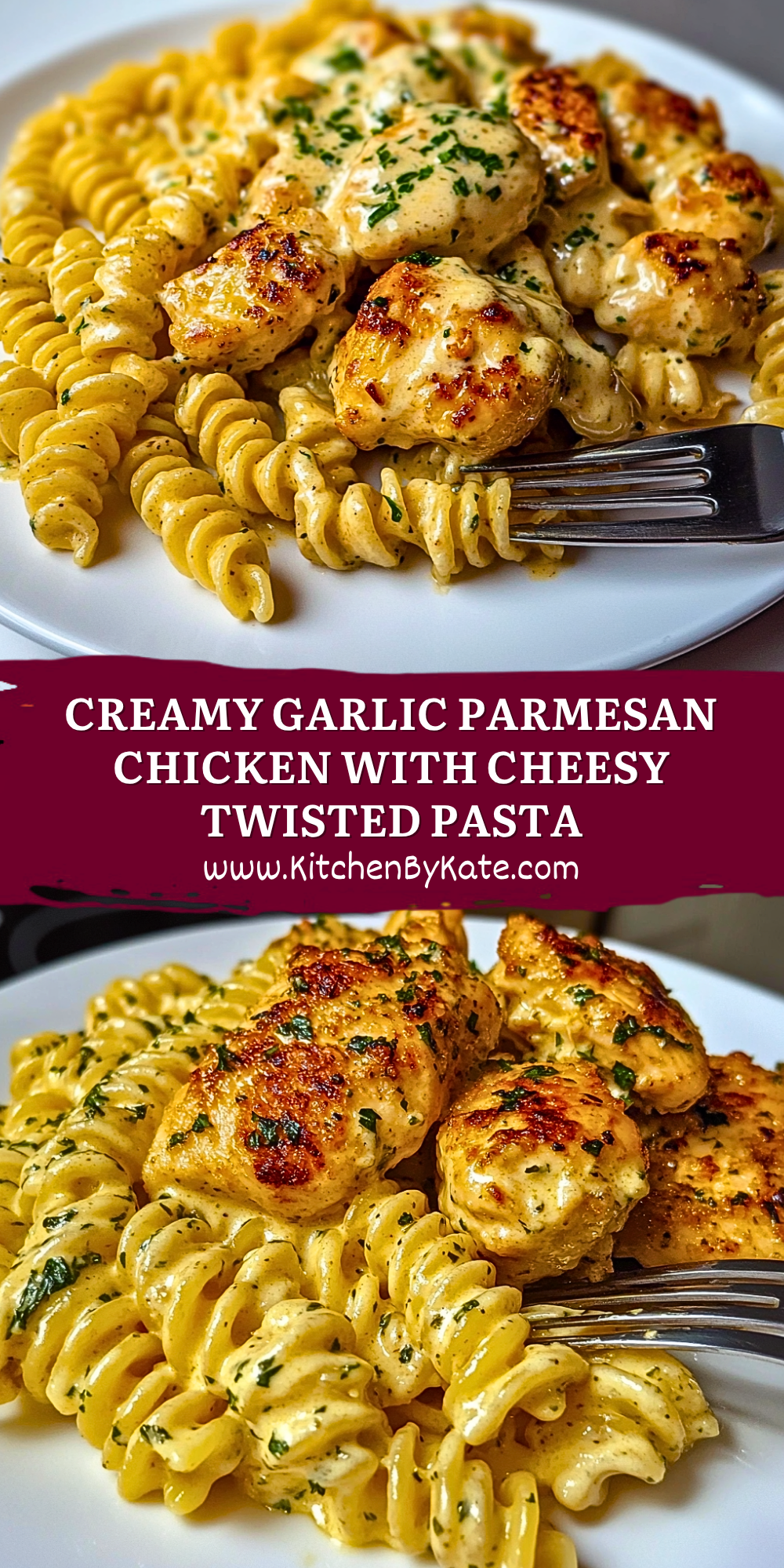 Creamy Garlic Parmesan Chicken with Cheesy Twisted Pasta Creamy Garlic Parmesan Chicken with Cheesy Twisted Pasta
