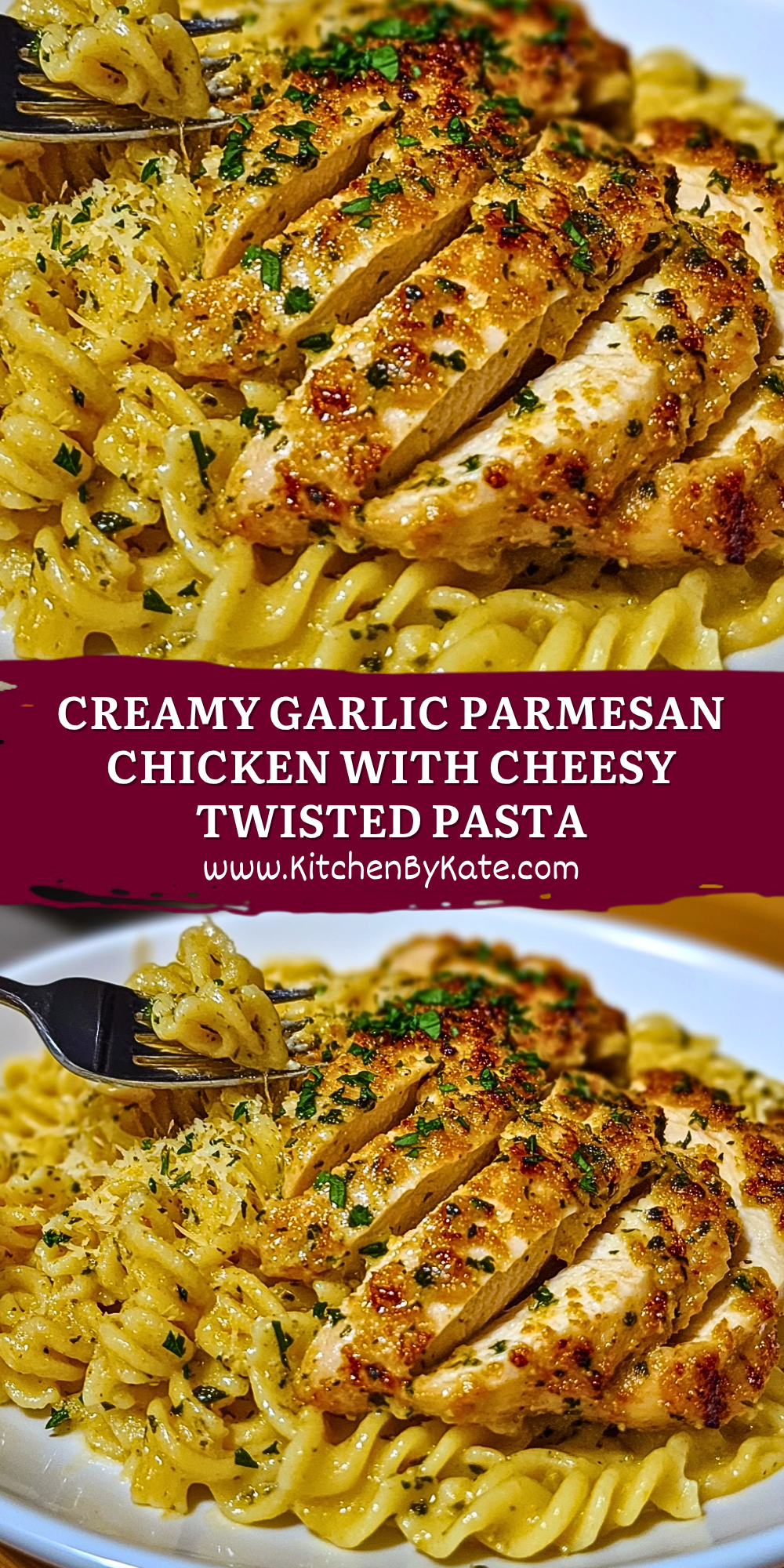 Creamy Garlic Parmesan Chicken with Cheesy Twisted Pasta Creamy Garlic Parmesan Chicken with Cheesy Twisted Pasta