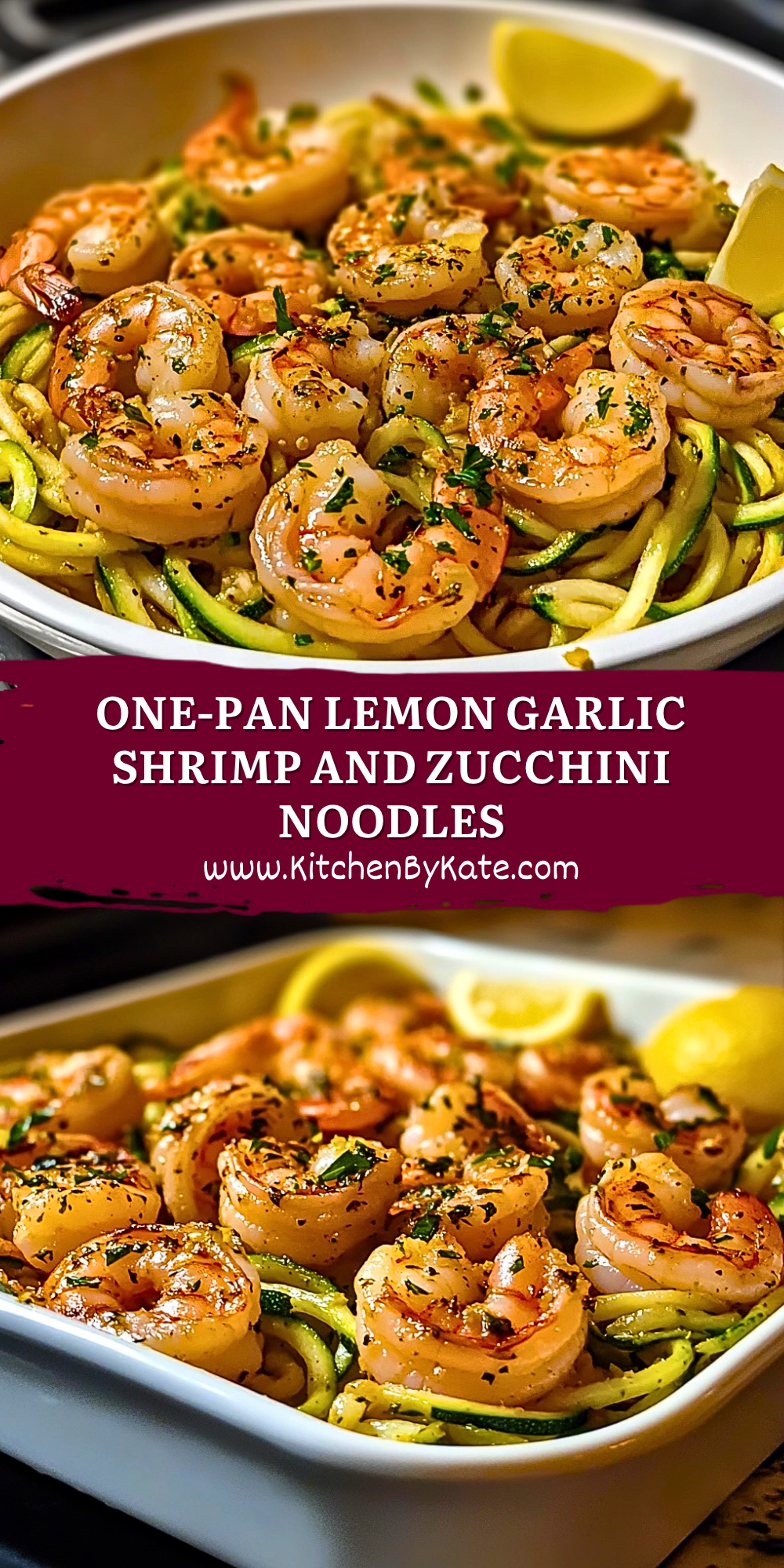 One-Pan Lemon Garlic Shrimp and Zucchini Noodles One-Pan Lemon Garlic Shrimp and Zucchini Noodles