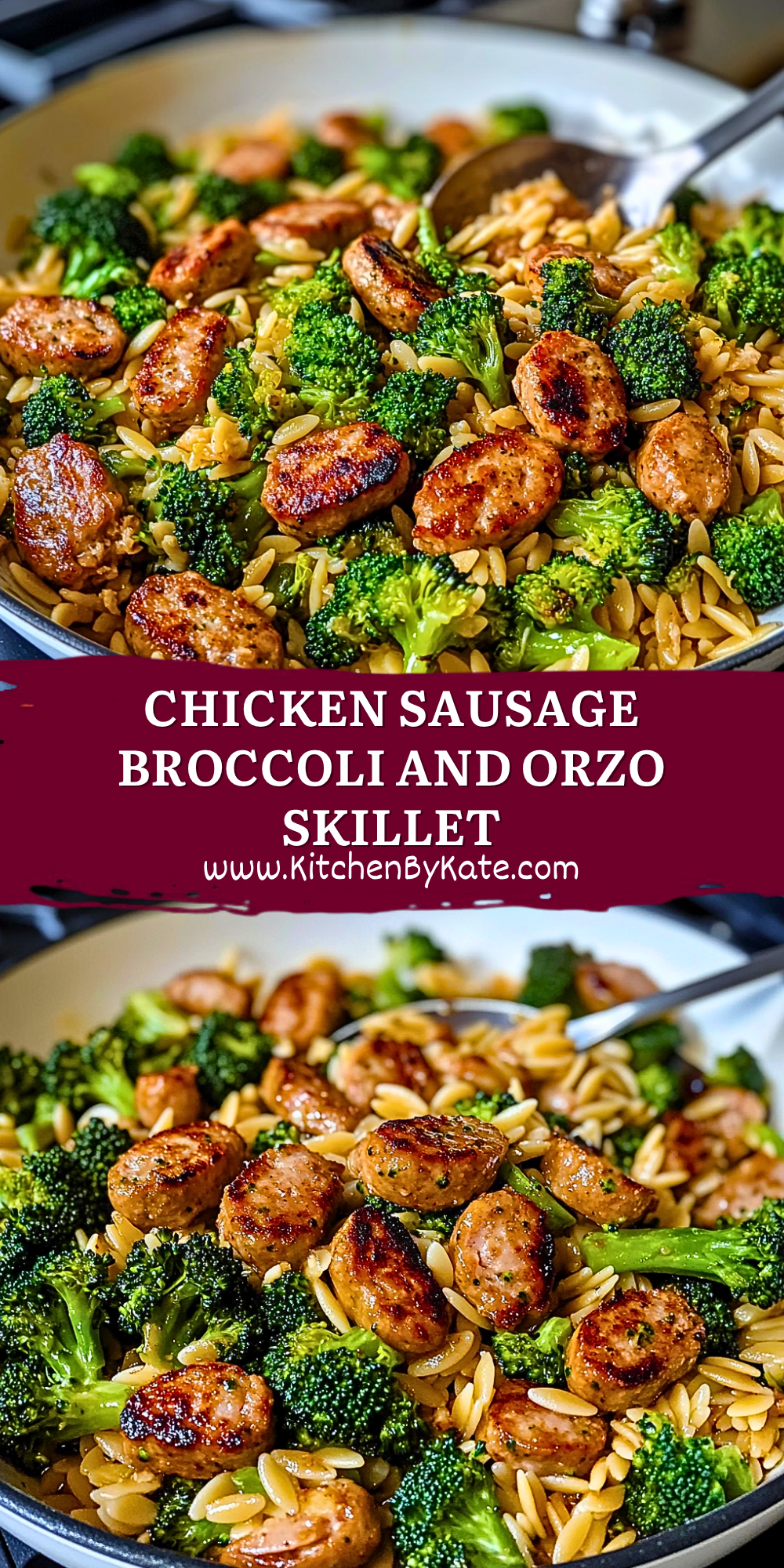 Chicken Sausage Broccoli and Orzo Skillet Chicken Sausage Broccoli and Orzo Skillet