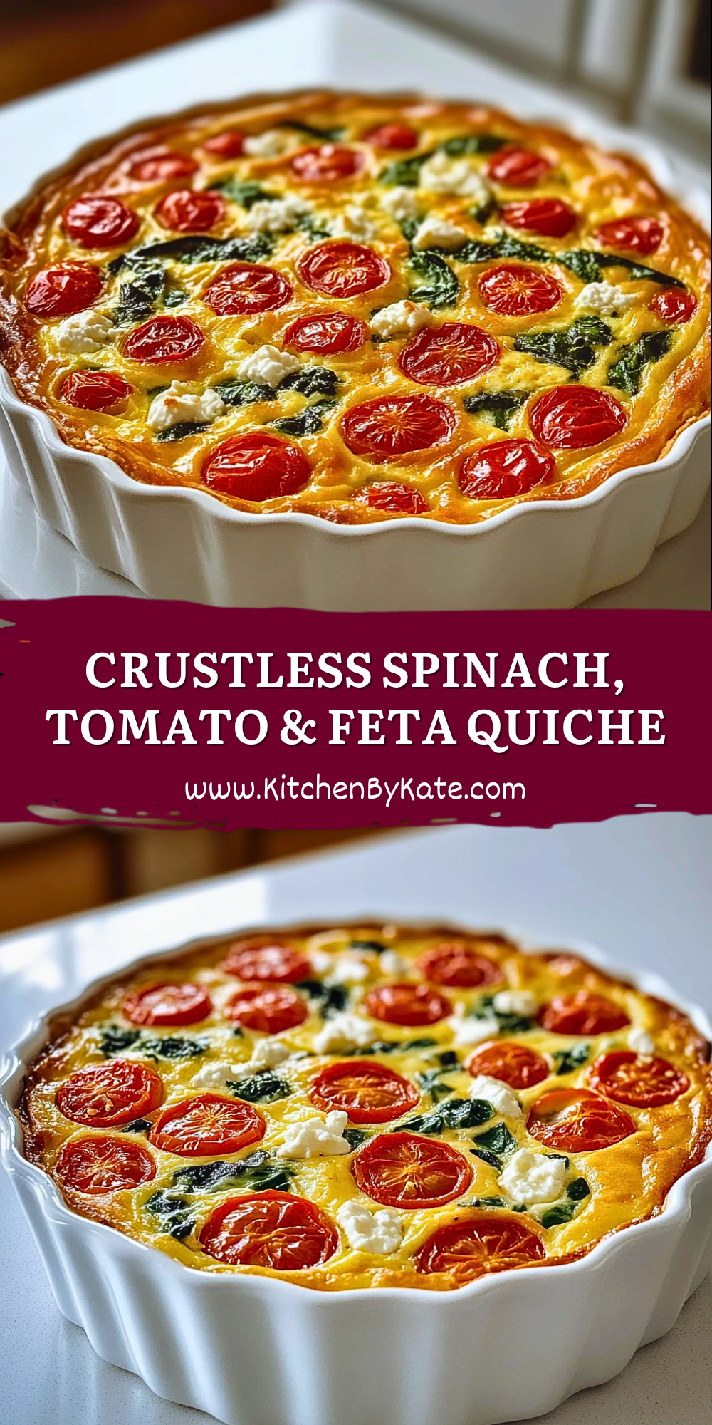 Crustless Spinach, Tomato & Feta Quiche Crustless Spinach, Tomato & Feta Quiche