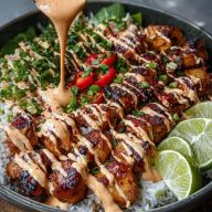 Chili Chicken Bowl with Coconut Lime Drizzle