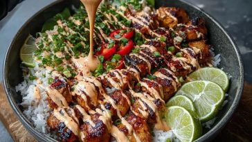 Chili Chicken Bowl with Coconut Lime Drizzle