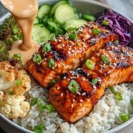 Sriracha Honey Salmon Bowls