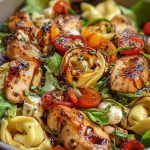 Warm Balsamic Chicken Tortellini Salad