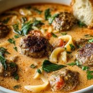 Creamy Italian Meatball Soup