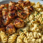 Creamy Jalapeño Garlic Chicken Bites with Twisted Cheddar Cajun Pasta