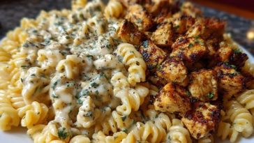 Creamy Velveeta Chicken Rotini Pasta with Mozzarella Garlic Cheese Sauce