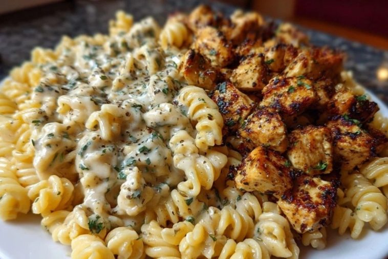 Creamy Velveeta Chicken Rotini Pasta with Mozzarella Garlic Cheese Sauce