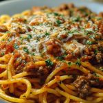 Creamy Velveeta Spaghetti with Italian Beef Marinara