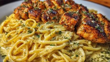 Garlic Butter Chicken with Velvety Parmesan Linguine