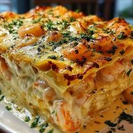 Garlic Butter Shrimp Scampi Lasagna