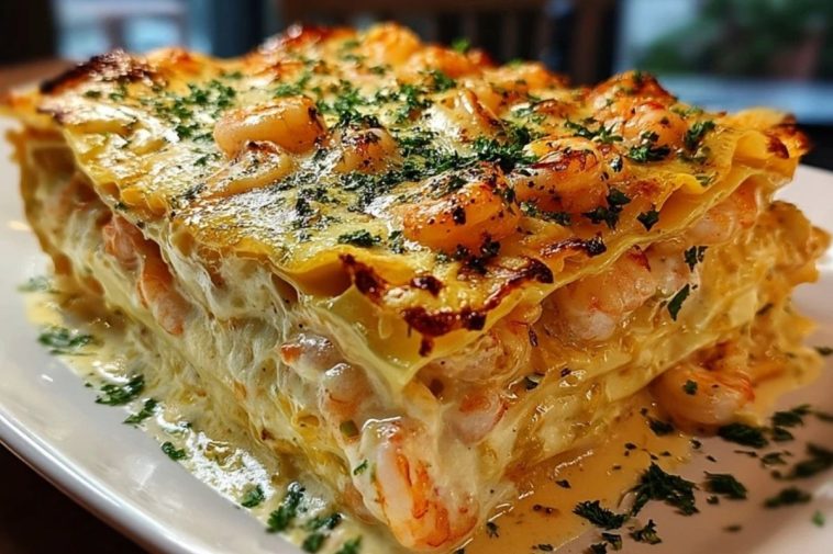 Garlic Butter Shrimp Scampi Lasagna