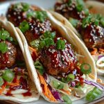 Korean BBQ Meatball Tacos
