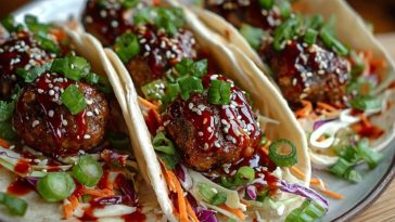Korean BBQ Meatball Tacos