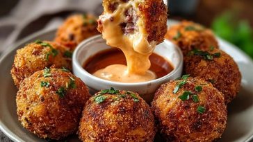Reuben Balls with Spicy Thousand Island Dipping Sauce