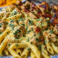 Velveeta Chicken Penne in Creamy Mozzarella Garlic Cheese Sauce