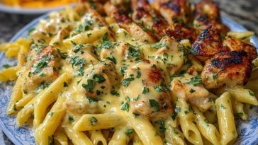 Velveeta Chicken Penne in Creamy Mozzarella Garlic Cheese Sauce