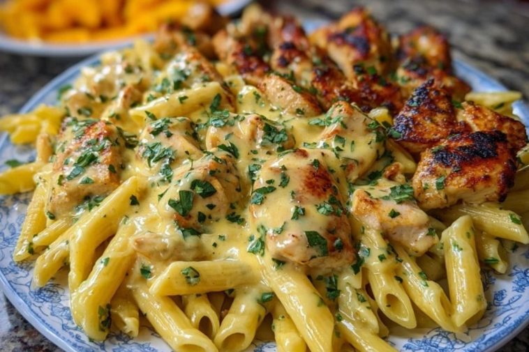 Velveeta Chicken Penne in Creamy Mozzarella Garlic Cheese Sauce