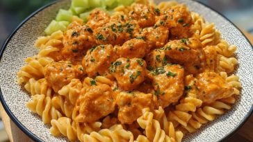 Buffalo Garlic Chicken Bites & Ranch Cajun Alfredo Twisted Pasta
