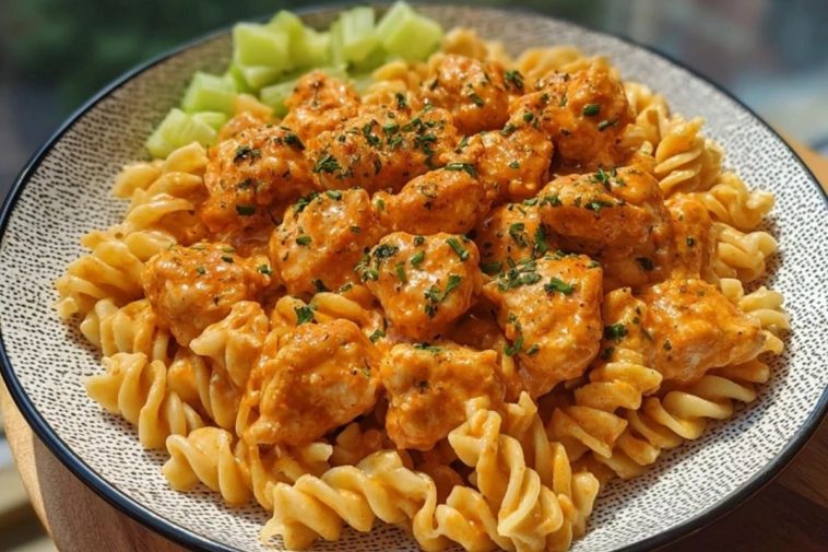 Buffalo Garlic Chicken Bites & Ranch Cajun Alfredo Twisted Pasta