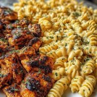 Cajun Garlic Butter Chicken with Creamy Parmesan Twisted Pasta
