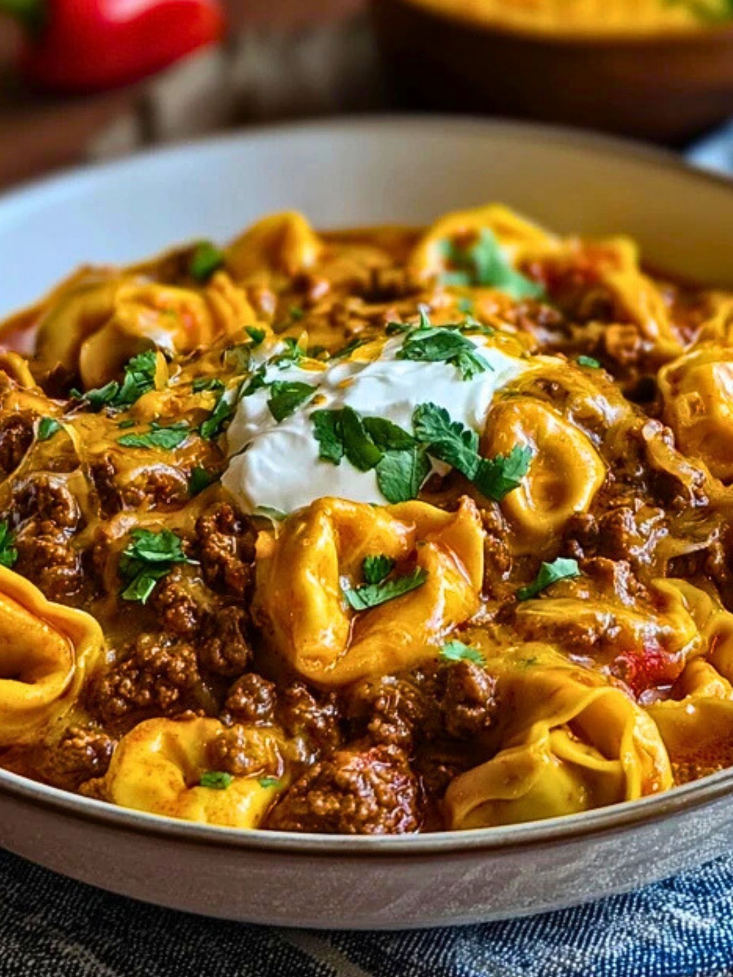 Cheesy Beef Enchilada Tortellini