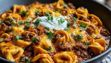 Cheesy Beef Enchilada Tortellini