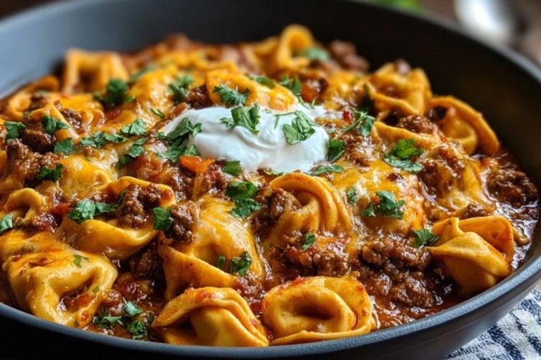 Cheesy Beef Enchilada Tortellini