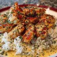 Chicken Scampi with Creamy Garlic Parmesan Rice