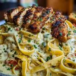 Creamy Cajun Chicken Fettuccine with Garlic Mozzarella Cheese Sauce