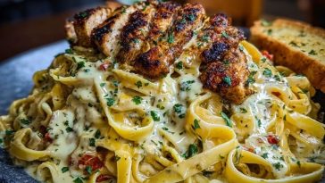 Creamy Cajun Chicken Fettuccine with Garlic Mozzarella Cheese Sauce