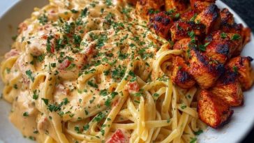 Creamy Cajun Chicken Linguine with Spicy Garlic Cheese Sauce