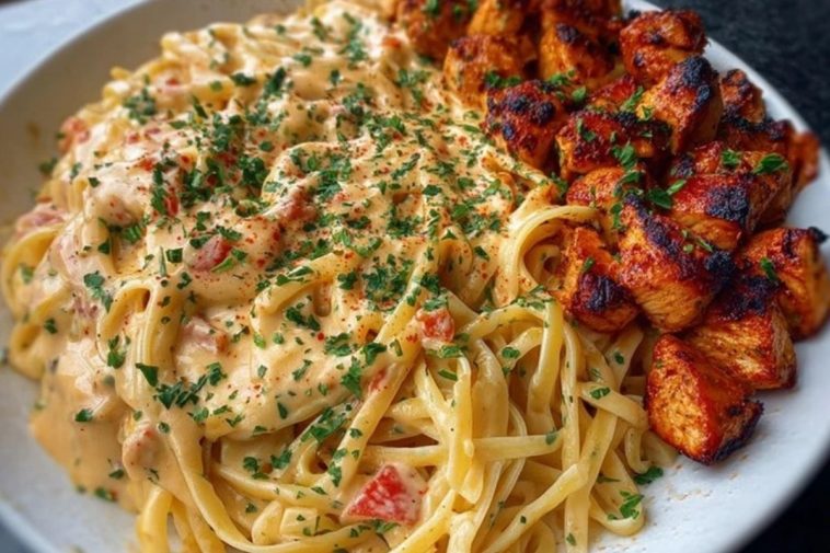 Creamy Cajun Chicken Linguine with Spicy Garlic Cheese Sauce