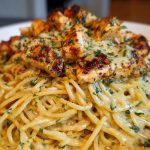Creamy Cajun Chicken Spaghetti with Garlic Mozzarella Sauce