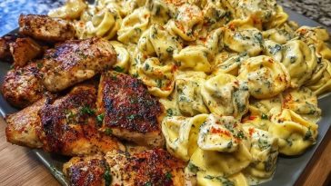 Creamy Cajun Chicken Tortellini in Velveeta Garlic Cheese Sauce