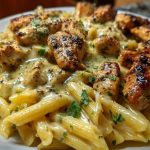 Creamy Velveeta Chicken Penne in Garlic Butter Parmesan Sauce