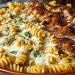 Creamy Velveeta Chicken Rotini with Mozzarella Garlic Sauce