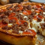 Deep Hamburger Sausage & Pepperoni Pie
