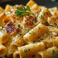Delicious Creamy Garlic Butter Chicken Rigatoni Recipe