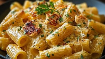 Delicious Creamy Garlic Butter Chicken Rigatoni Recipe