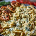 Easy Creamy Velveeta Chicken Tortellini with Mozzarella Garlic Sauce One-Pot Dinner