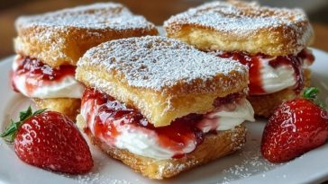 Fried Strawberry Cheesecake Sandwiches