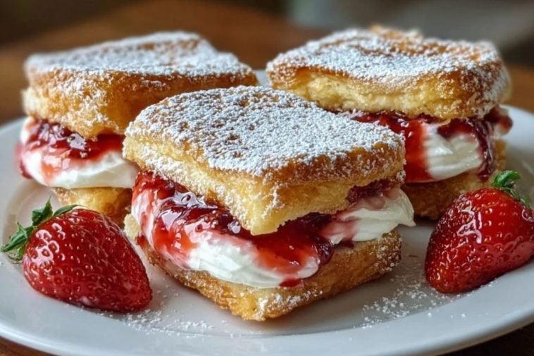 Fried Strawberry Cheesecake Sandwiches