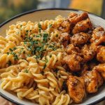Garlic Butter Chicken Bites & Spicy Cajun Alfredo Twisted Pasta