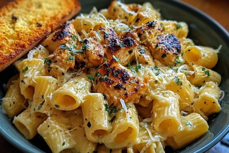 Garlic Butter Chicken with Rigatoni and Parmesan