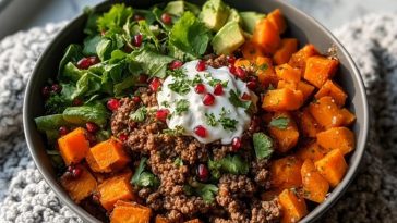 Ground Beef Sweet Potato Power Bowl