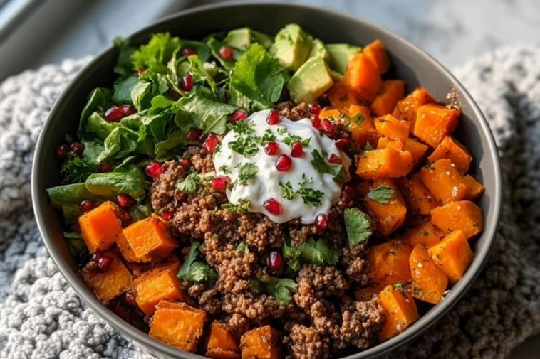 Ground Beef Sweet Potato Power Bowl