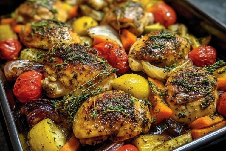 Insanely Good One-Pan Herb Chicken & Roasted Veggie Bake