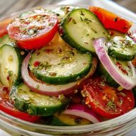 Marinated Cucumbers, Onions, and Tomatoes